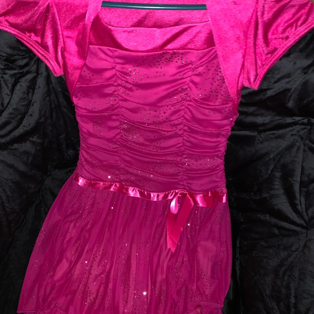 Pink Sleeve Sparkle Dress